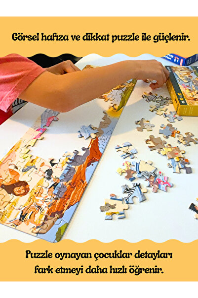 DoerKids African Savanna (Afrika Savanası) Midi Puzzle | 4-9 Yaş 80 Parça
