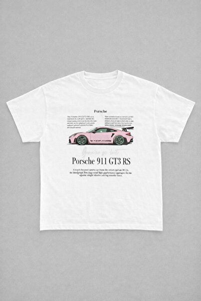 Violon تي شيرت GT3 RS للسيارات الرياضية مطبوع باللون الأبيض للجنسين