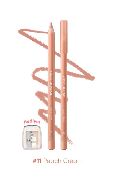 CLIO Kremsi Formüle Sahip Dudak Kalemi ve Kalemtıraş Seti Velvet Lip Pencil S...