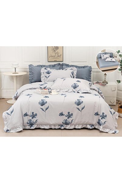 Rovitech Set lenjerie de pat dublu, Volanase, 180 x 200 cm, 6 piese