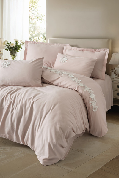 Cotton Box Set cuvertură dublă din satin brodat 3D Zena Lila