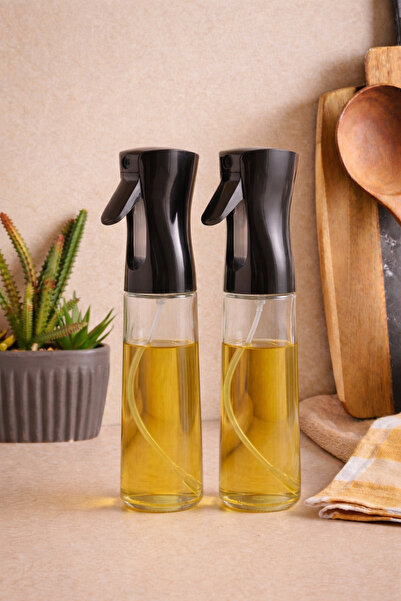 PORLİSMA Loria 2'li 350 ml Sprey Cam Yağdanlık, Püskürtmeli Zeytinyağı ve Sıv...