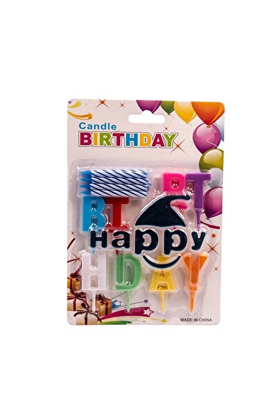 Candle مجموعة شموع عيد ميلاد ملونة – أحرف "Happy Birthday" وشموع صغيرة للزينة