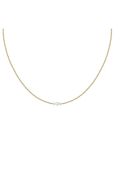 LA PETITE STORY Emily in Paris Necklace, 925 Silver, gold, length 45cm, natur...
