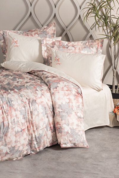 Cotton Box طقم غطاء لحاف مزدوج من الساتان النخبة Layana Pink