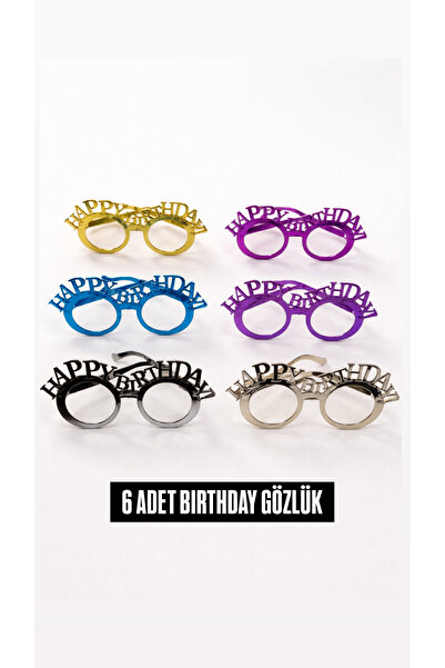 PARTİPORT 6’lı Happy Birthday Parti Gözlüğü Seti – Renkli Doğum Günü Eğlence ...