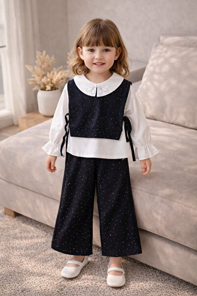 Uğur bebe Set de 3 piese pentru fete, cu detalii din piatră, deschis pe later...