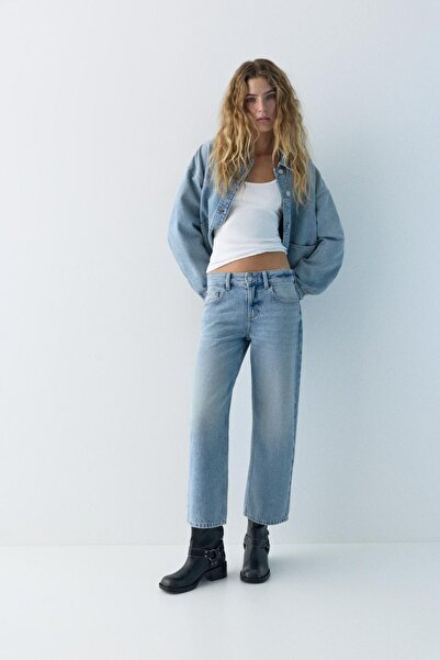 Pull & Bear Düşük bel culotte pantolon jean