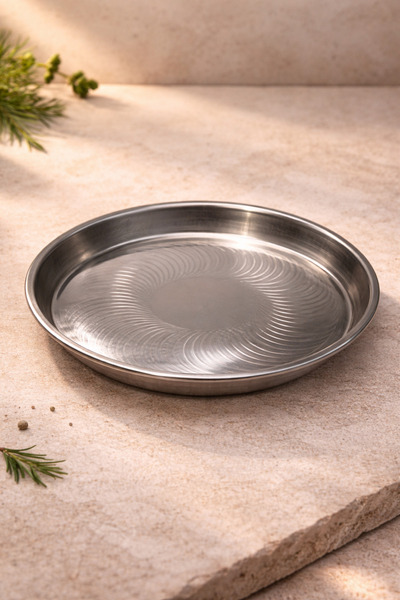 Rivorn 6-Piece No. 10 Steel Tray Set – Stainless Steel Large Serving Tray Set...