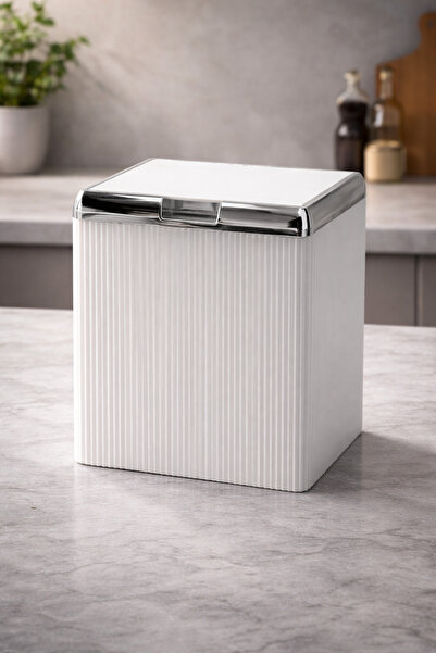 Rivorn Countertop Acrylic Chrome Lid Trash Can – Stylish Kitchen Waste Bin