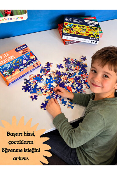 DoerKids Deep Sea Creatures (Derin Deniz Canlıları) Midi Puzzle | 4-9 Yaş 80 Parça