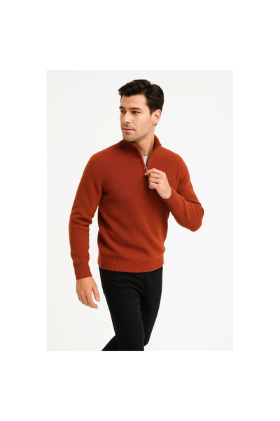 Narnuga Half Zipper Knitwear Sweater – Thessaloniki Knit, Mock Neck , Cotton ...