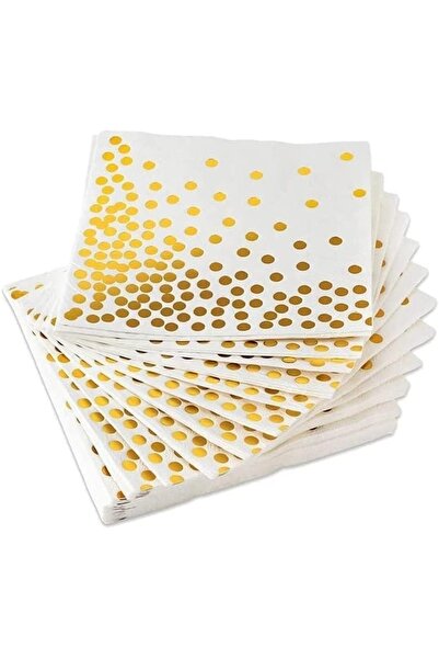 Avaleea Set 20 de Servetele de Masa, Imprimeu cu Buline Aurii, din Hartie, 17...