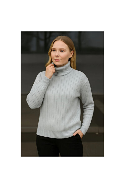 Narnuga Fisherman Collar Knitted Sweater Cotton Thick Corded Fabric Weaving -...