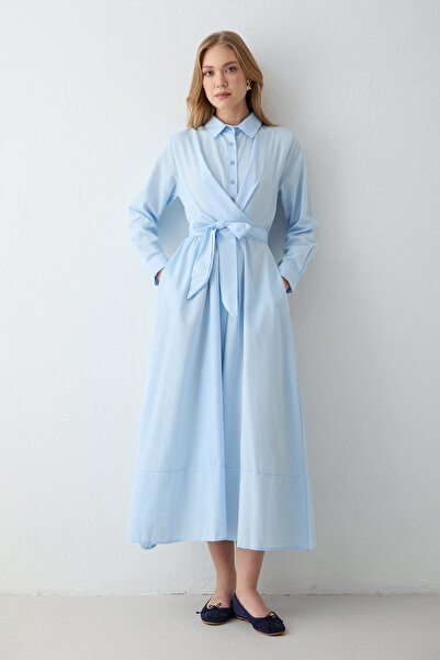 Melike Tatar Na vezivanje Poplin Haljina 68-6163-1