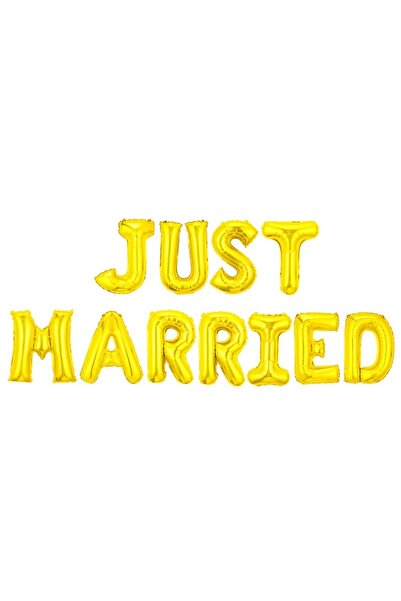 Avaleea Set baloane din folie metalizata, model just married, litere de 40 cm...