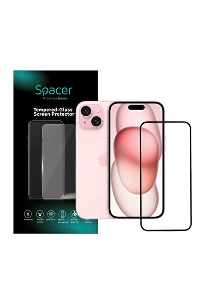 Spacer Προστατευτικό οθόνης από σκληρυμένο γυαλί για iPhone 15 Plus, πλήρους ...