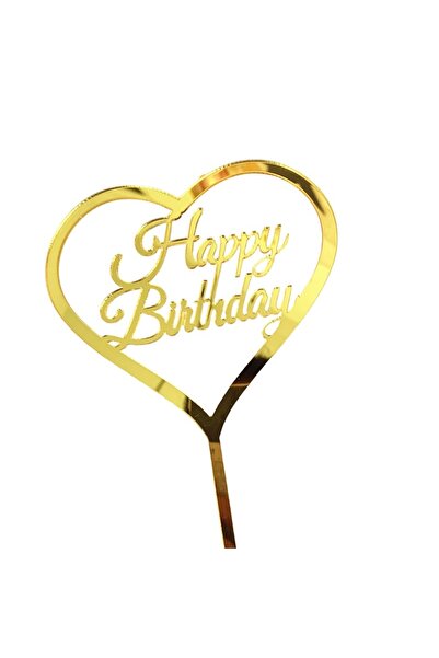Avaleea Decoratiune Topper pentru Tort, Model Inimioara Scris Happy Birthday,...