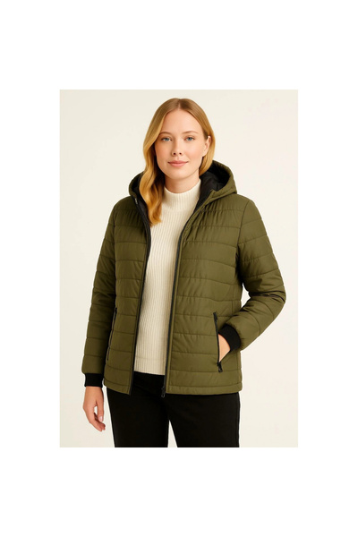 Narnuga Inflatable Hooded Zippered Jacket Water Repellent Quilted Lined Fabri...