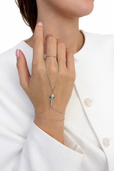 Ressia شاحمران أخضر مع مرصّع بالأحجار أشكال ثعبان