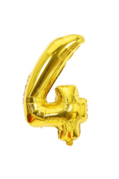 Avaleea Balon din Folie, Cifra 4, 81 cm, Pentru Aer sau Heliu, Auriu