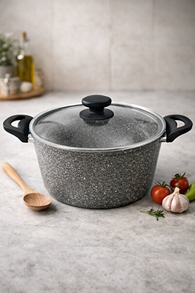 Rivorn Evita Bio Granit 30 cm Cast Iron Leather N Pot Stone Gray – Fireproof ...