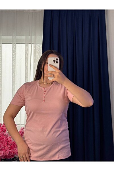 YNSGİYİM Yns - Women's Cotton Lu T-Shirt Rib Knit 100% Cotton T-Shirt Blouse ...