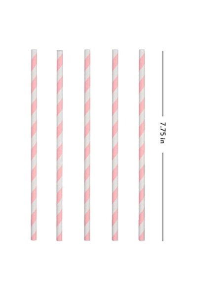 Avaleea Set de 25 paie de hârtie 20 x 0.6 cm roz