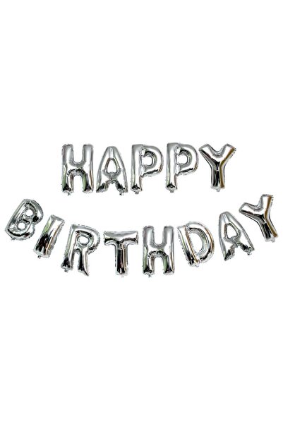 Avaleea Foil balloon set, Happy Birthday, 40 cm, silver