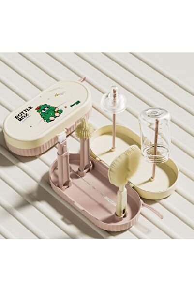 Avaleea Set Portabil cu Suport de Spalare/ Uscare Biberoane, Perii de Silicon...