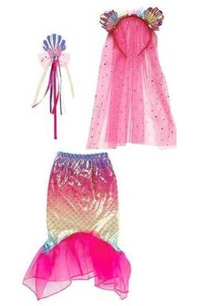 Toi-Toys Costumas de sirena cu fustita, diadema si bagheta magica,