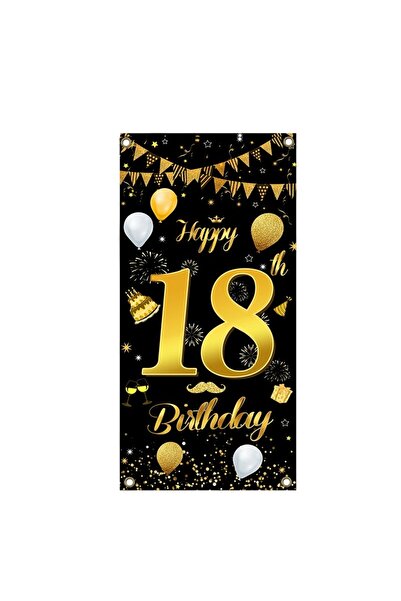 Avaleea Party Banner, Happy Birthday Pattern, Coming of Age Theme, 18th Anniv...