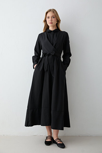 Melike Tatar Tie-Detail Poplin Dress 68-6163-1