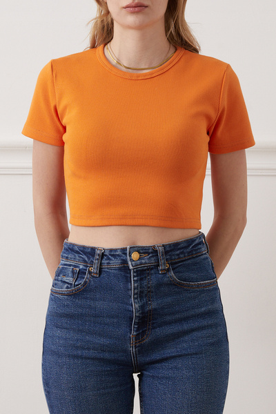 zenne قماش مجدّل بقصة قصيرة بودي أورانج