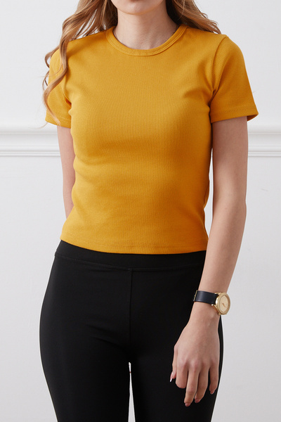 zenne Ribbed Basic Body Mustard