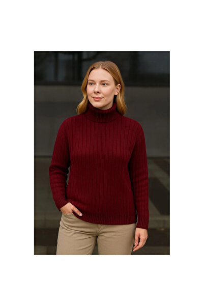 Narnuga Fisherman Collar Knitted Sweater Cotton Thick Corded Fabric Weaving -...