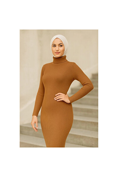 Narnuga Hijab Knitwear Dress Brown -