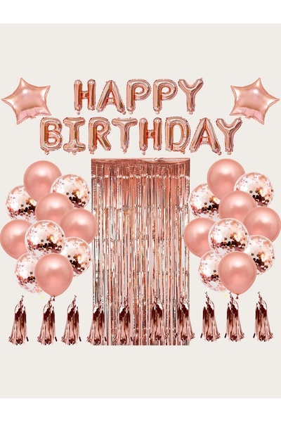 Avaleea Set 47 baloane, 10 ciucuri, 2 baloane stea folie, 6 baloane latex con...