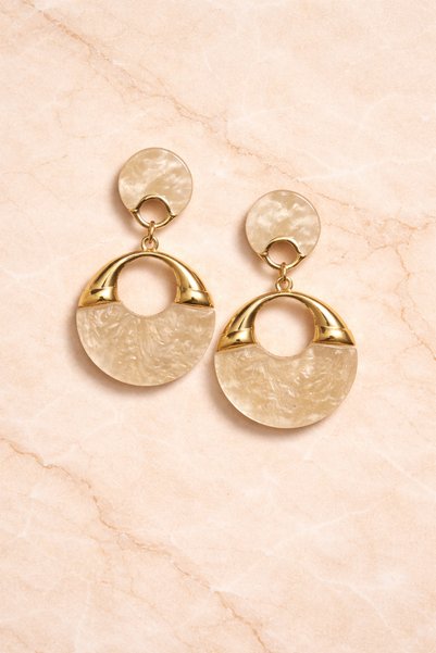 AltıntaşAksesuar Vintage Sparkling Half Hoop Dangle Earrings