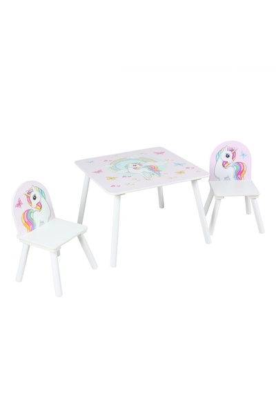 U-Grow Set 2 scaune + birou pentru copii, Unicorns,