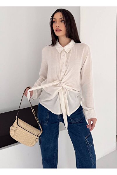 Noa&Noa Tie-Up Linen Shirt