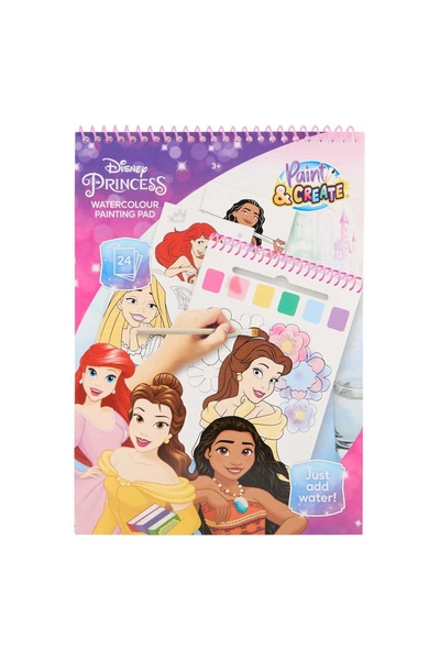 Create It Watercolor painting book, Disney Princess, brush and watercolors in...