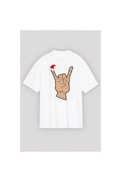 Narnuga Christmas Hooded Pinky Finger T-Shirt - White -