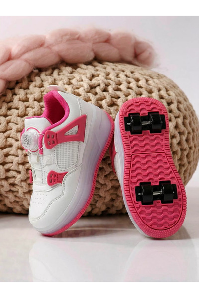 Zaira Adidasi cu role roz din piele ecologica Helys2 #24576 - 36