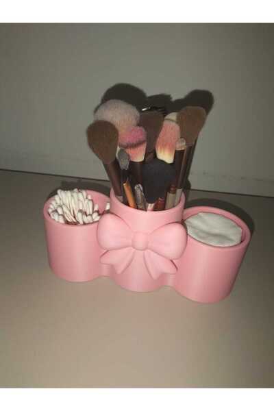 Print Zone 3-Compartment Bowknot Makeup Organizer, Cosmetic Organizer, Brush ...