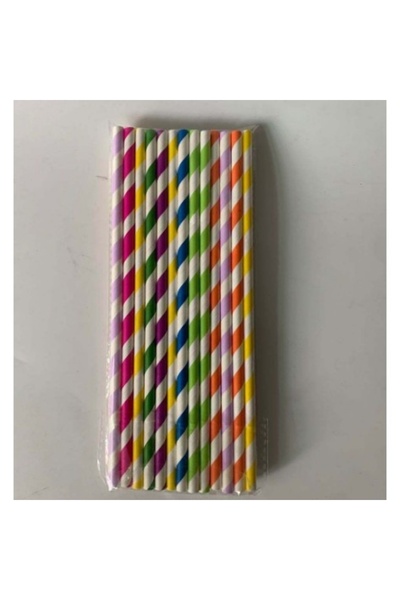 Avaleea Set de 25 paie de hârtie 20 x 0.6 cm multicolor