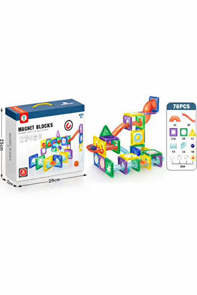 OEM Комплект от 78 магнитни строителни блока за деца над 3 години | 3D STEM о...
