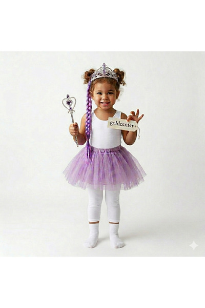 GOLDCENTER Set costum KUROMİ cu LED-uri: fustă tutu, coroană, accesorii de pă...