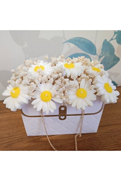 victiny Aranjament floral din 9 margarete din ceara parfumata de soia si din ...