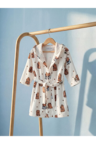 LC Waikiki رداء حمام للأطفال من ميكسد أنيمال مطبوع مكون من قطن قطع